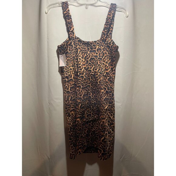 ZARA Leopard/Animal Print Bodycon Mini Dress  XS NWT - Picture 1 of 4
